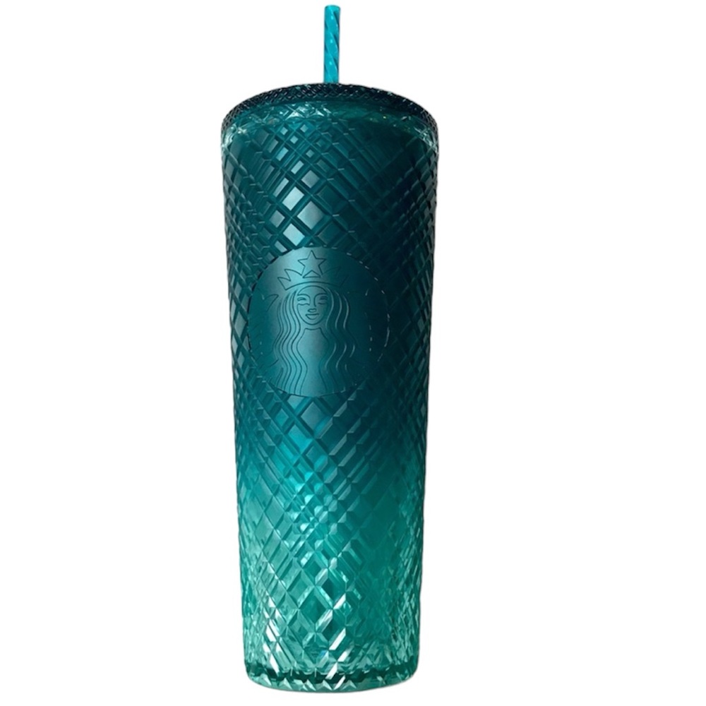 Starbucks 2023 Ombré Green Grid cold cup